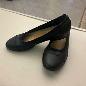 Clarks Black Leather Flats